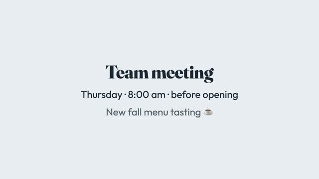 Staff notice template preview